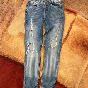 Arizona Jean Company Blue Boyfriend Jeans Distressed
